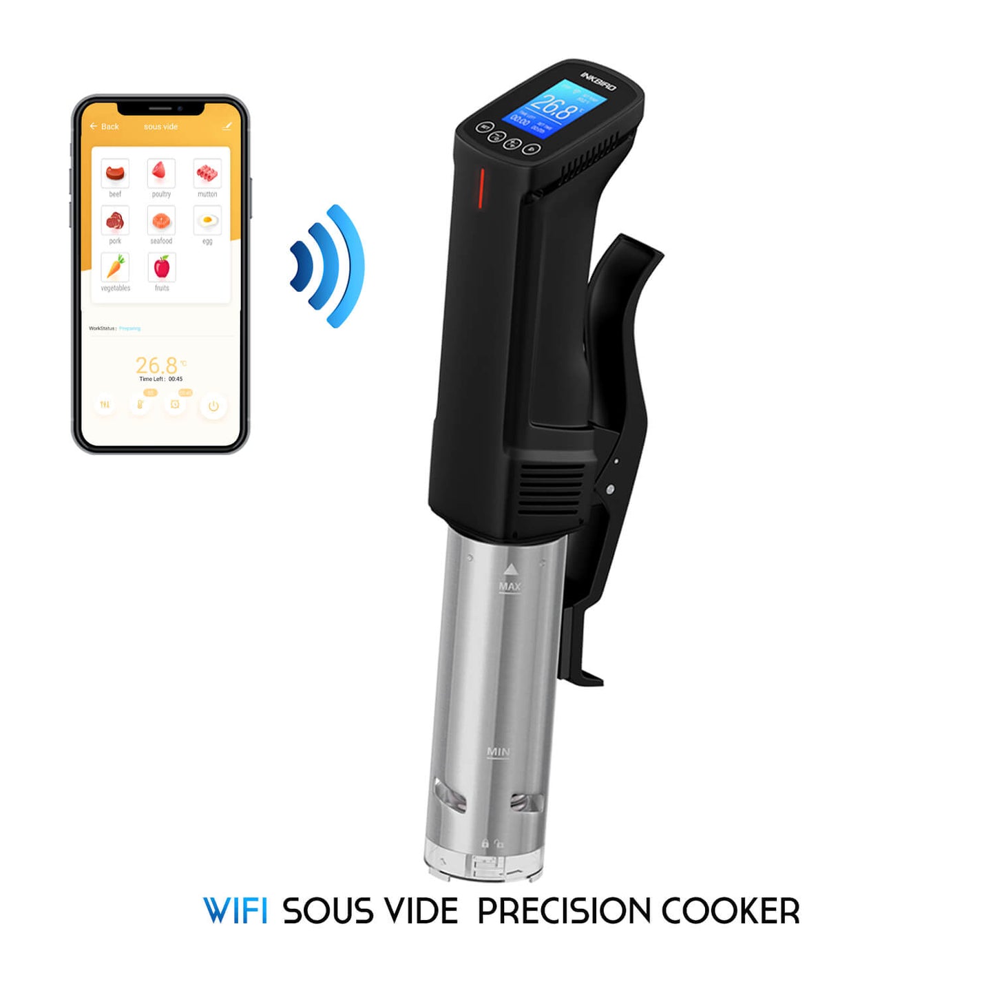 ISV-100W Sous Vide Machine WiFi Connectivity